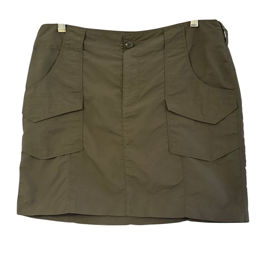 Eddie Bauer Cargo Mini Skirt Olive Green Nylon Utility Outdoor Women's Size 6